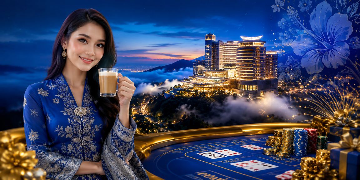 Suasana hiburan di Genting Highlands Malaysia dengan tema batik